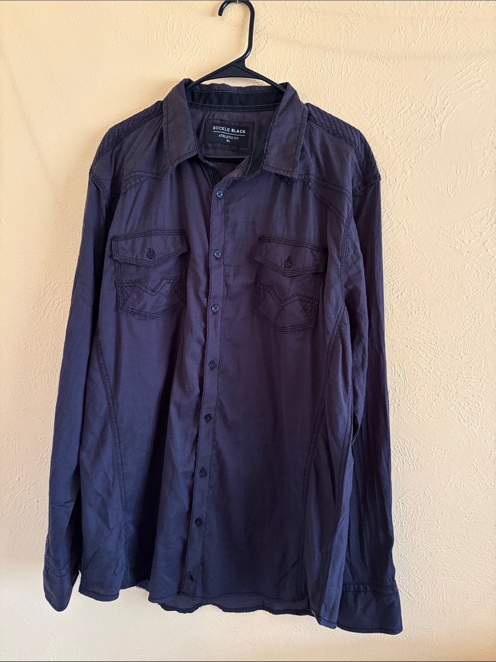 Men’s buckle, black, lightweight western shirt